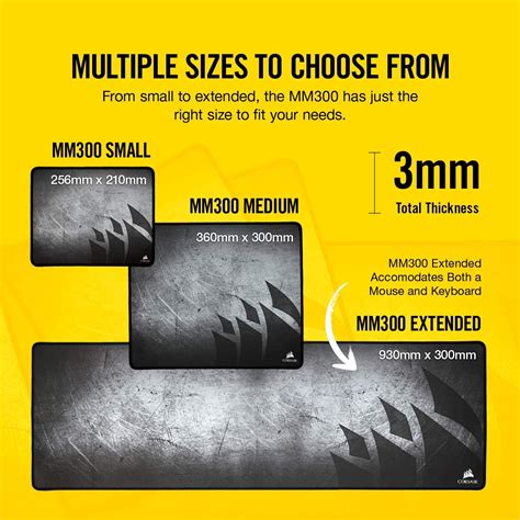 Buy Corsair MM300 - Anti-Fray Cloth Gaming Mouse Pad - High-Performance ...