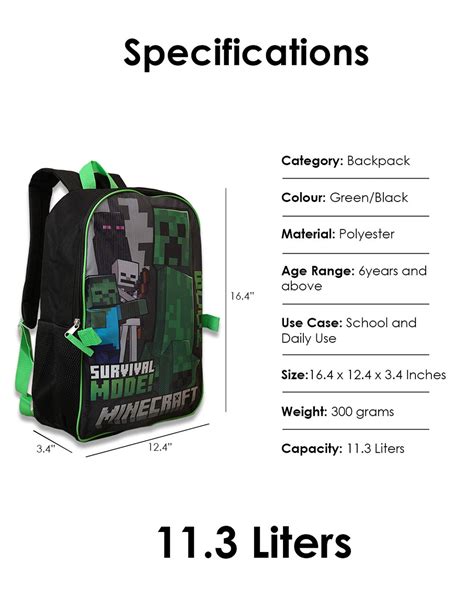 Minecraft Backpack with Lunch Bag for Boys & Girls | Set of 2 – Kidsville