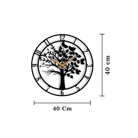 Tree Design Antique Metal Wall Clock – auromin.in