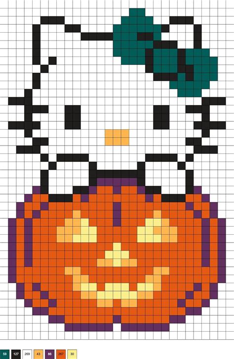 Hello Kitty Perler Beads (15+ Free Patterns!) | Easy pixel art, Pixel ...