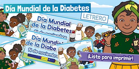 Letrero Día Mundial de la Diabetes
