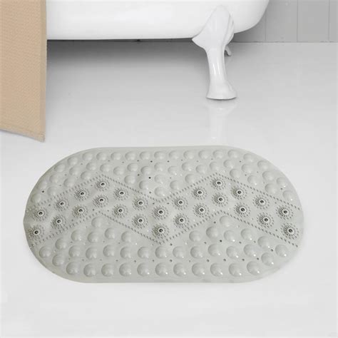 Buy Titania Zigzag Solid PVC Shower Mat : 69 cm x 39 cm Grey from Home ...