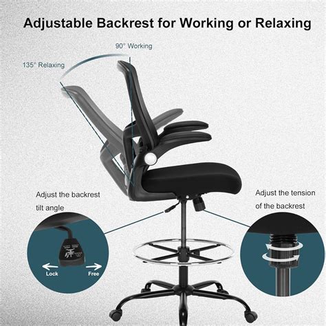 Luckyear Ergonomic Drafting Chair – Tall Office Chair for India | Ubuy