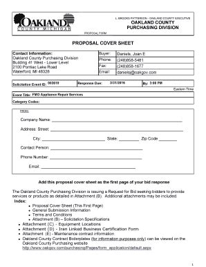 Fillable Online PROPOSAL COVER SHEET - PDF Free Download - DocPlayer ...