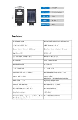 Solar Street Light - Melon ML Spark 20W Solar Street Light Trader ...