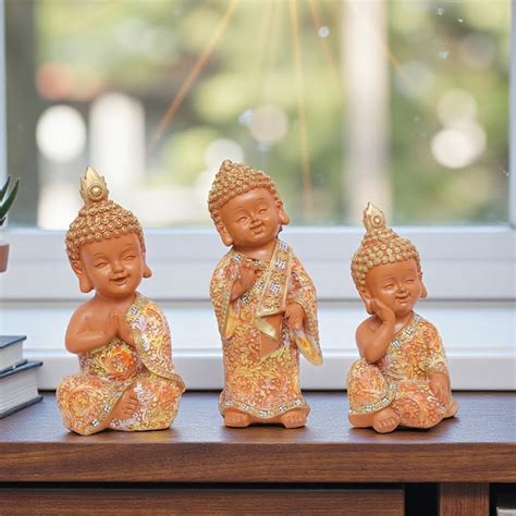 Buy VEDAS Mystical Indian Polyresin Set of 3 Monk Figurines from Vedas ...