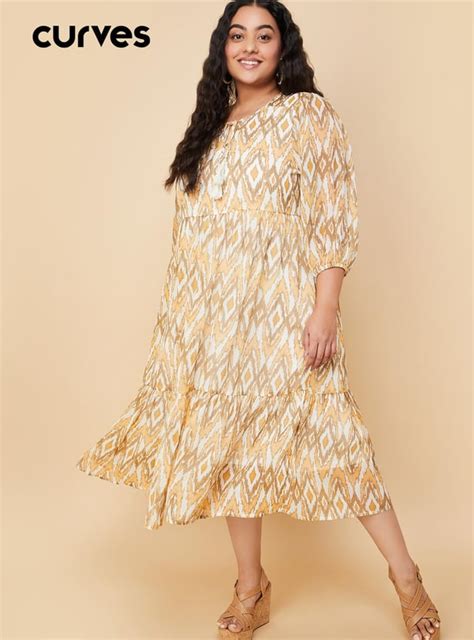 Buy Women Abstract Printed Midi Dress Online at just Rs. 1499.0 ...
