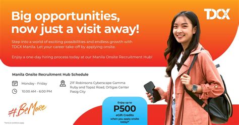 Onsite Recruitment Hub - Manila, 21F Robinsons Cyberscape Gamma, Ruby ...