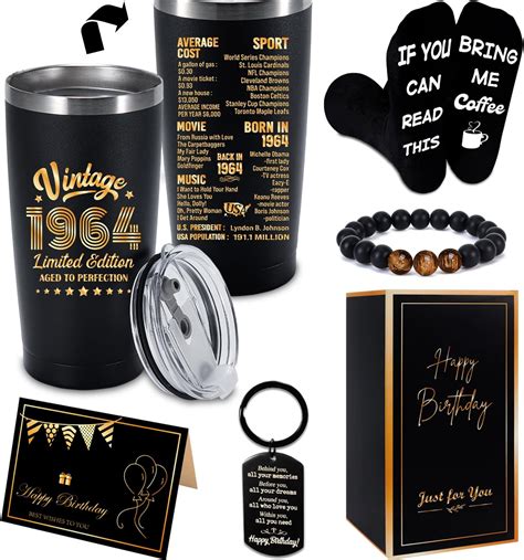 Amazon.com: Dandat 6 Pcs 60th Birthday Gifts for Men 20 oz Stainless ...