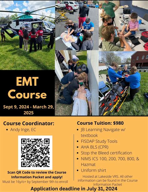 I will be teaching an EMT class at Lakeside Volunteer Rescue Squad ...