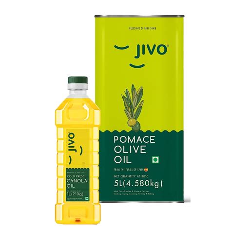 Jivo Pomace Cooking Olive Oil 5 Litre with Cold Pressed Canola oil 1 ...