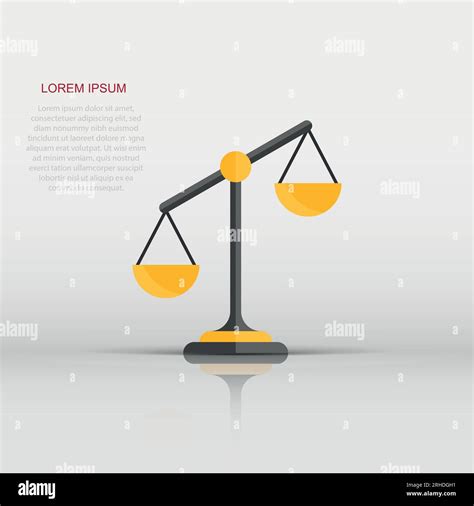 Scales icon in flat style. Libra vector illustration on isolated background. Mass comparison ...