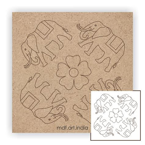 MDF Pre Marked Rectangle Elephant– Hobby Decor Pvt Ltd