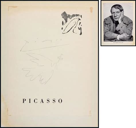“现代艺术的创始人”毕加索（Pablo Picasso）亲笔签名手绘和平鸽，附证书_“现代艺术的创始人”毕加索（Pablo Picasso ...