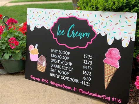 Ice Cream Shop Menu Restaurant Menu Sign Food Truck Sign - Etsy Canada