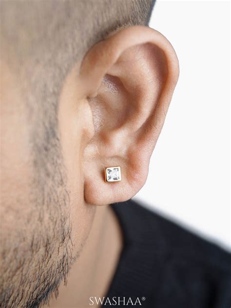 Swift Diamond Rosegold Plated Men's Stud Earrings – Swashaa