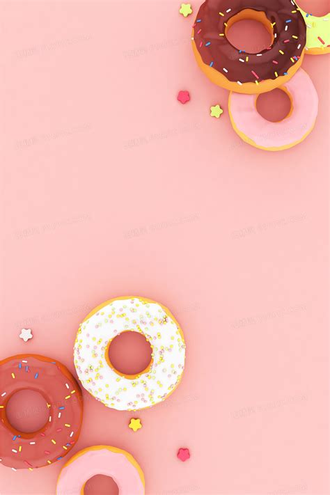 粉色温馨C4D立体甜甜圈背景背景图片下载_3543x5315像素JPG格式_编号z0mfw6p9v_图精灵