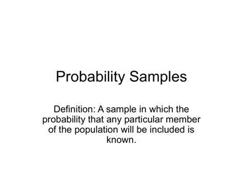 Probability Samples 的图像结果