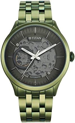 Titan Metal Mechanicals Grey Dial Automatic Stainless Steel Strap ...