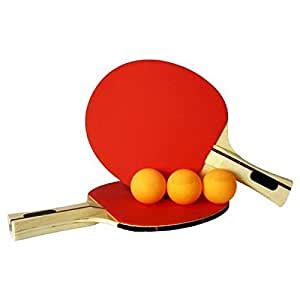 Buy AV International (RASOC) 2 Table Tennis Rackets with 3 Tennis Balls ...