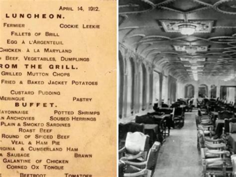 Image result for Titanic First Class Lunch Menu