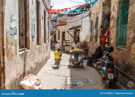 Local People on a Street in Stone Town. Stone Town is the Old Part of Zanzibar City, the Capital ... - capital city of zanzibar