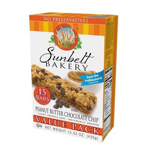 Sunbelt Bakery Peanut Butter Chocolate Chip Granola Bars Value Pack, 4 ...