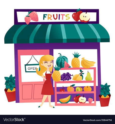 Fruit Market Cartoon 的图像结果