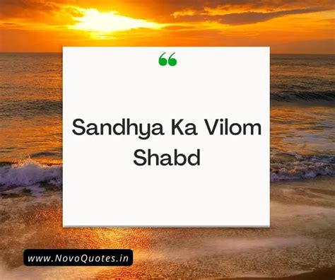 संध्या का विलोम शब्द - Sandhya Ka Vilom Shabd