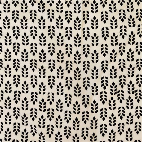 Pure Cotton White With Black Leafy Bush Hand Block Print Black And Whi ...