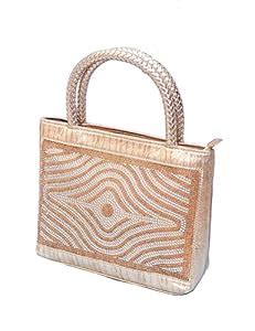 Stylish Golden Wedding Bridal Womens Hand Clutches by-Widnes : Amazon ...