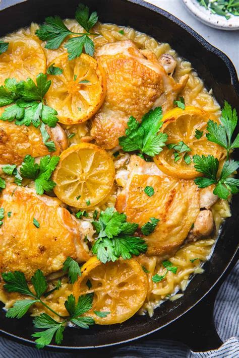 One Pot Lemon Chicken Orzo Recipe - Veronika's Kitchen