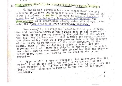 SOLUTION: Instruments used to determine longitude and latitude notes - Studypool