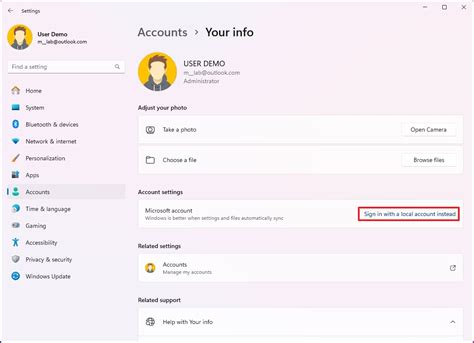 Change Local Account to Microsoft Account 的图像结果
