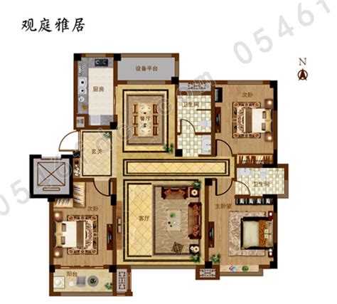 北京市朝阳区西坝河东里三室二厅一卫110平米新中式风格 - 中式风格三室两厅装修效果图 - 尺寸之间设计效果图 - 每平每屋·设计家
