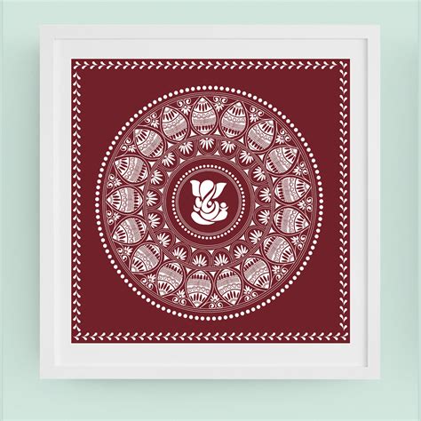 Lord Ganesh Aipan Frame – Pahadi Store