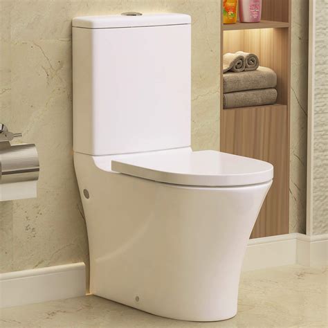 Buy Peak Rimless Close Coupled Toilet with Concealed Cistern & Soft ...