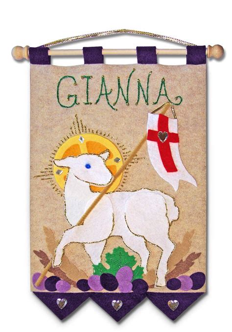 First Communion Banner Kit - Lamb Purple Illuminated Ink : Amazon.in