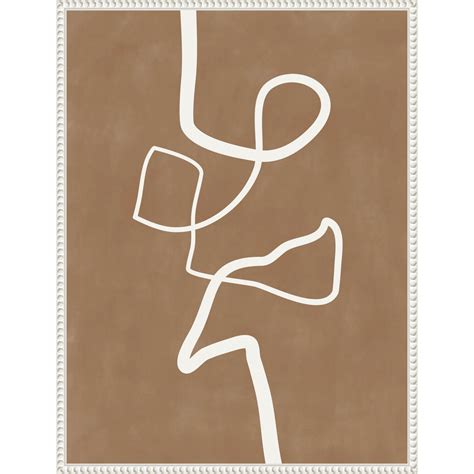 Brown Single Line Artwork by Elena Ristova Framed Canvas Wall Art ...