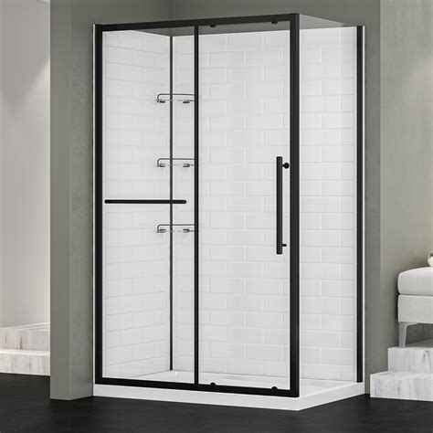 Ensemble de douche rectangle 32" x 48" avec porte et panneau latéral ...