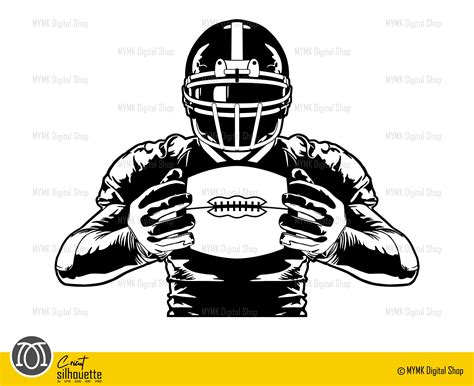 Football Players Clipart Black And White