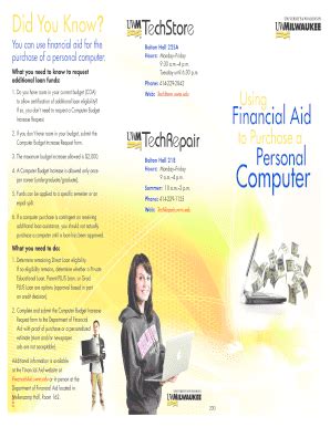 Fillable Online www4 uwm You can use financial aid for the - www4 uwm ...