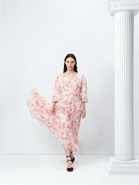 Pink Floral Print Maxi Dress