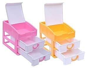 Kuber Industries Plastic 2 Pieces Three Layer Drawer Storage Cabinet ...