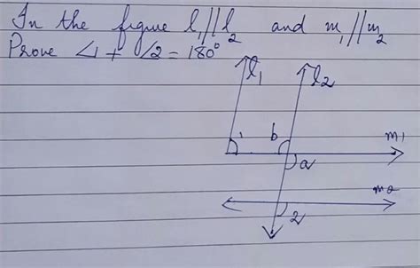 in the figure l1 is parallel to l2 and m1 is parallel to m2. prove ...