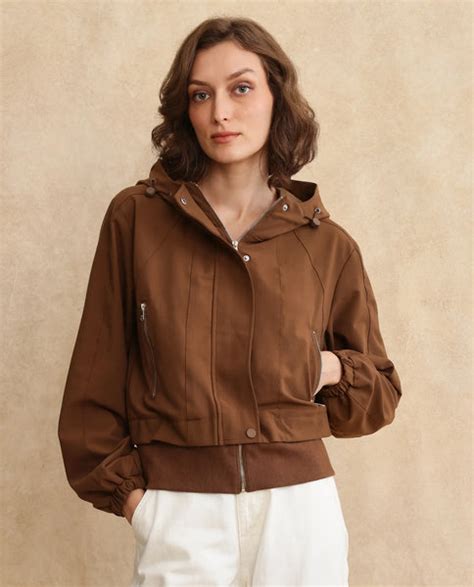 Buy Hoian - Dark Beige Plain Boxy Fit Jacket| Rareism
