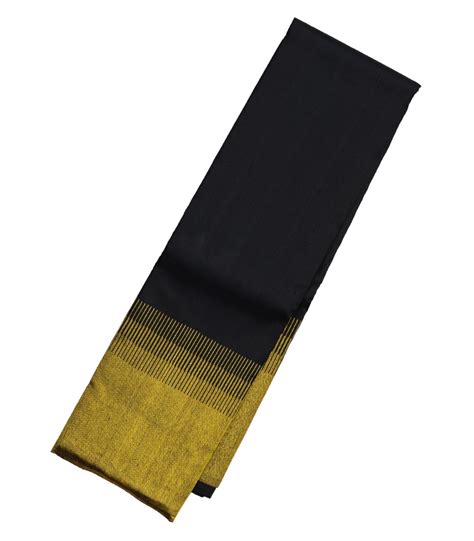 Black Handloom Kanchipuram Silk Saree With Comb tooth Border-KA12745 ...