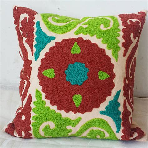 Indian Handmade Suzani Cushion Covers Decorative Pillow Cases - Etsy India