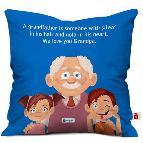 Buy Indigifts Cushion Cover with Filler| Love You Grandpa | Gift for ...