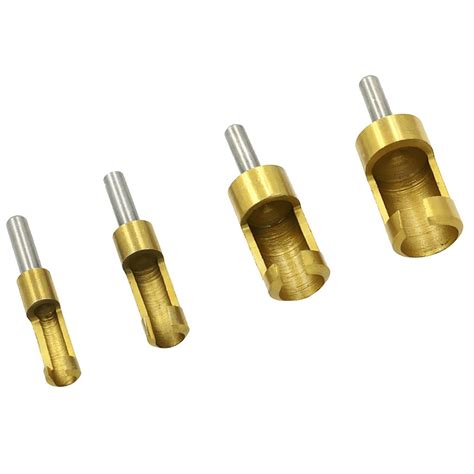 NF&E 4pcs / Set 1/4'' Shank Titanium Drill Plug Cutter Drill Bit Bored ...